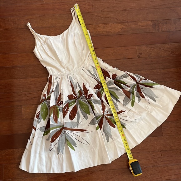 SOLD 1950’s vintage Hawaiian dress white spaghetti strap border print XS - Picture 7 of 8